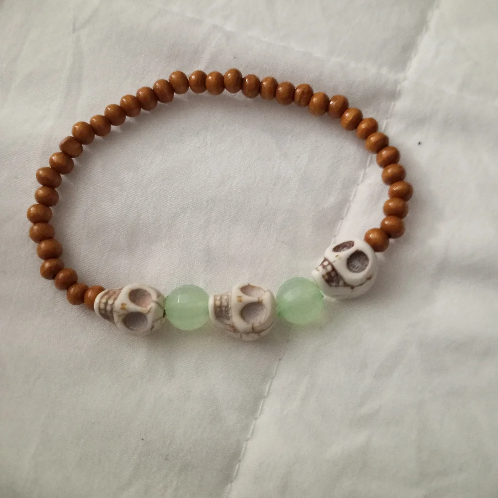 Hand Crafted Skull Gothic aromatherapy essential oils diffuser bracelet New